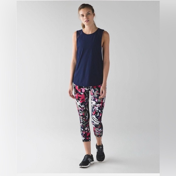 Lululemon Pace Rival Crop 22" Leggings Pop Cut Boom Juice Sculpt Lux Size 4 - Picture 2 of 6